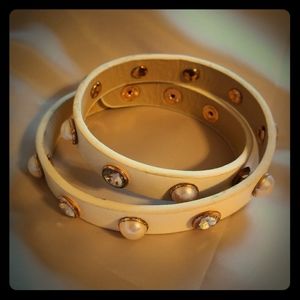 Faux leather wrap snap bracelet